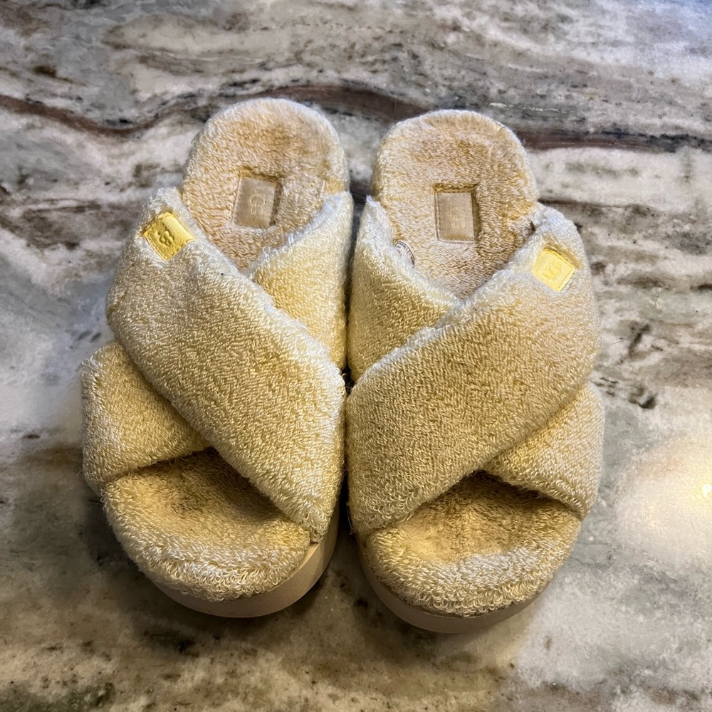 UGG FUZZ SUGAR TERRY CROSS SLIDE